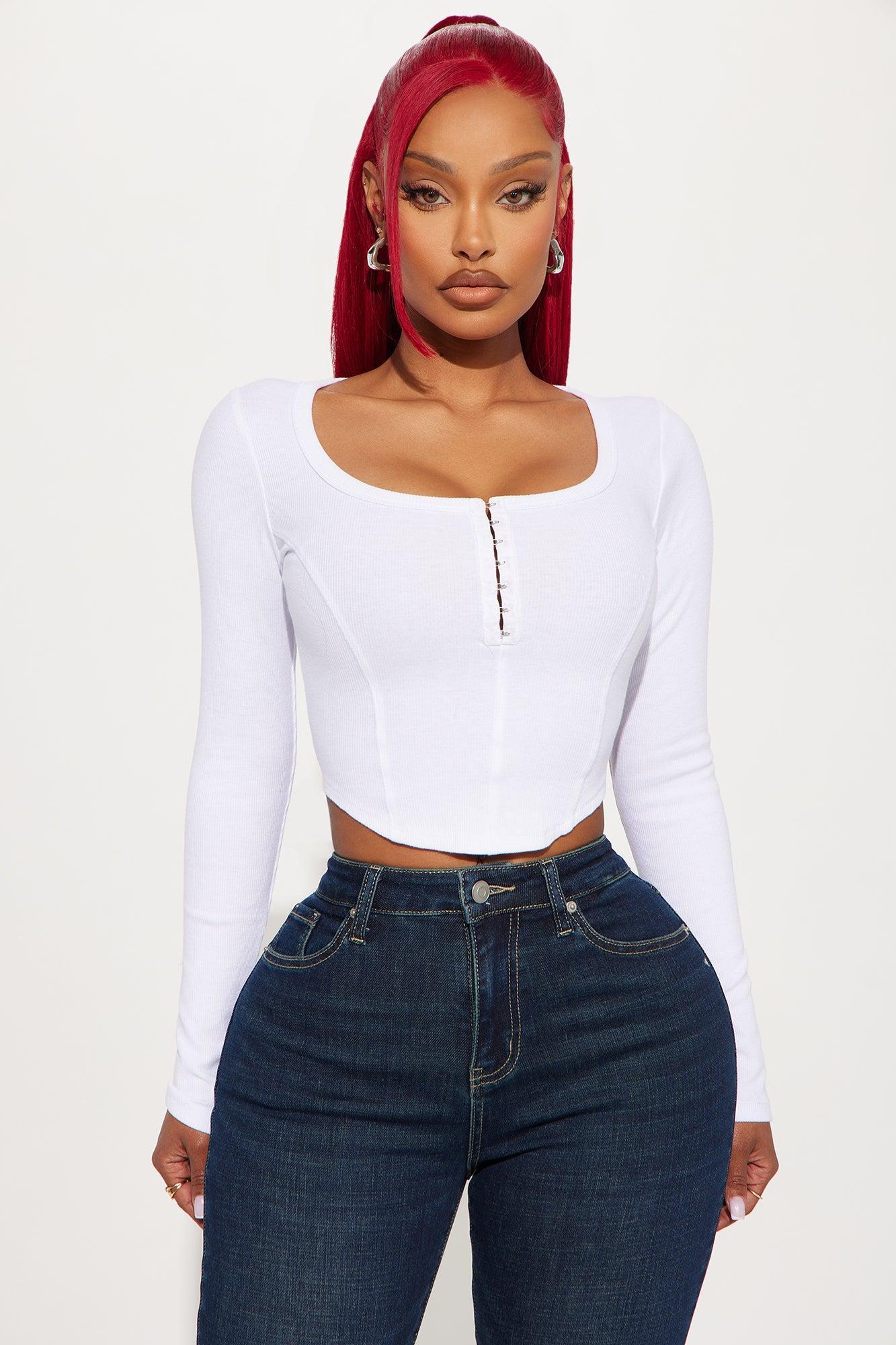 Nikki Long Sleeve Top - White Product Image