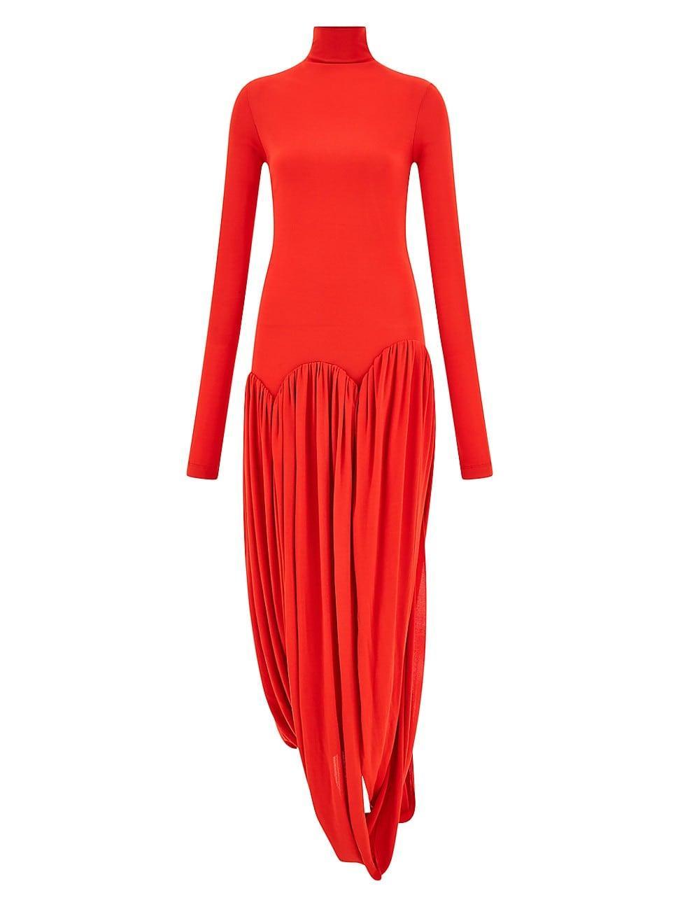 Womens Jersey Asymmetric Midi-Dress Product Image