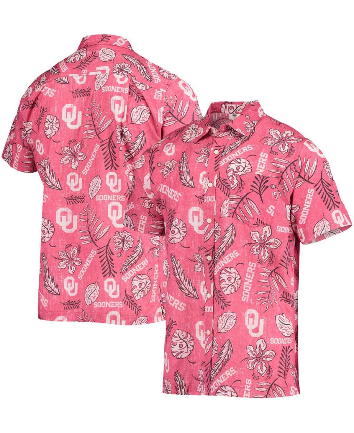 Mens Crimson Oklahoma Sooners Vintage-Like Floral Button-Up Shirt Product Image