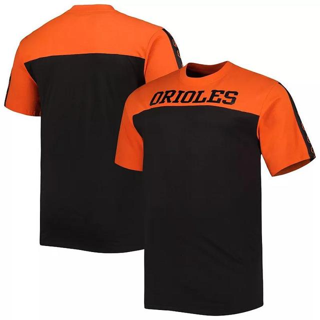 Mens /Black Baltimore Orioles Big & Tall Yoke Knit T-Shirt Product Image