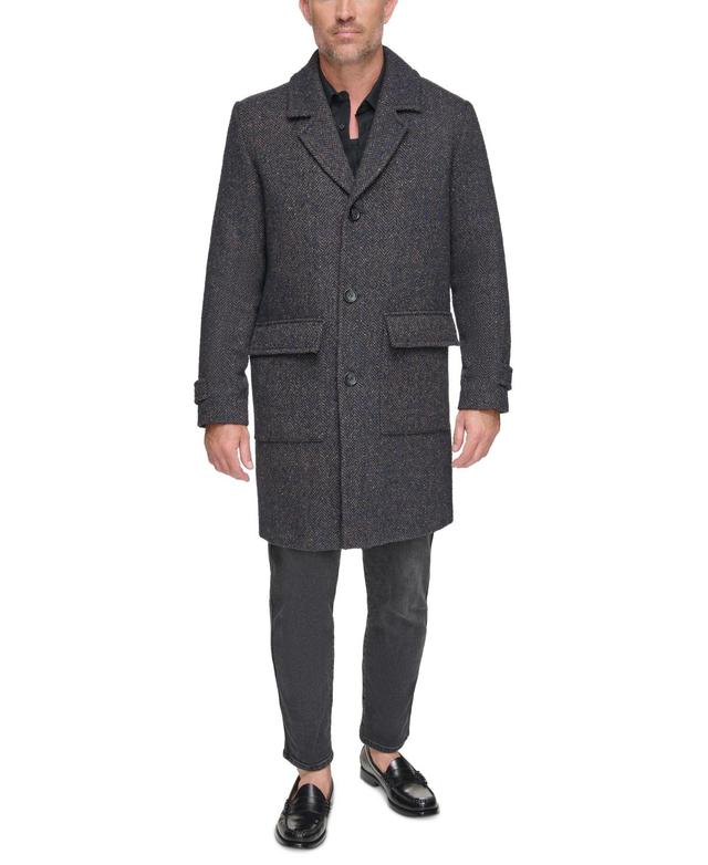 Andrew Marc Wexford Textured Herringbone Relaxed Fit Long Overcoat Product Image