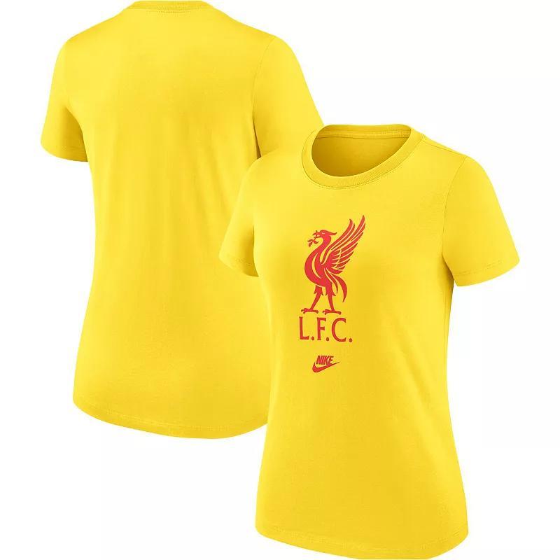 Womens Nike Yellow Liverpool Crest T-Shirt Product Image