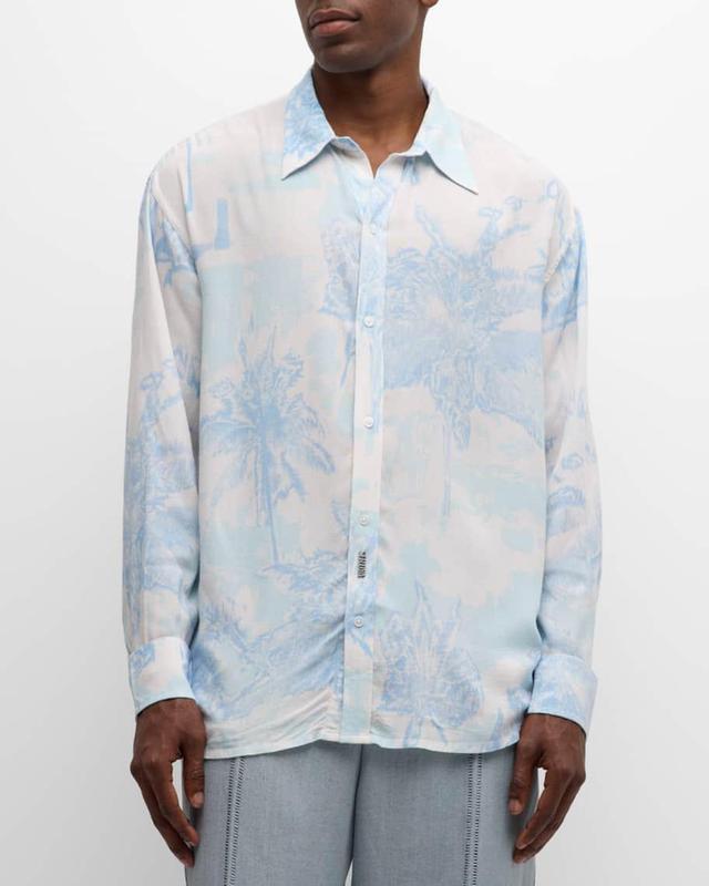 Mens Lawson Watercolor Palms Sport Shirt Product Image