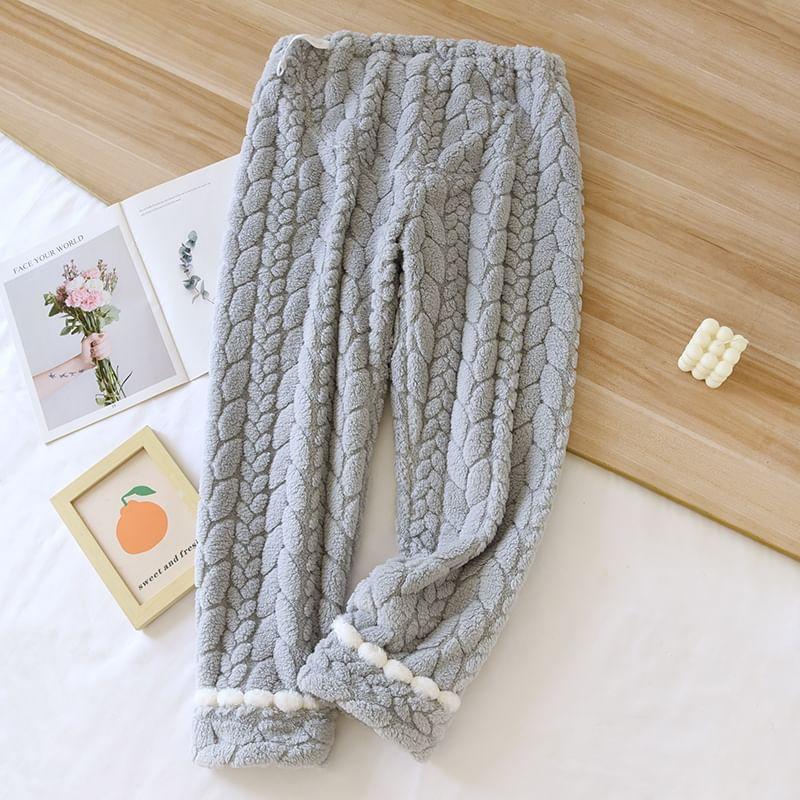 Maternity Drawstring Waist Fleece Lounge Pants Product Image