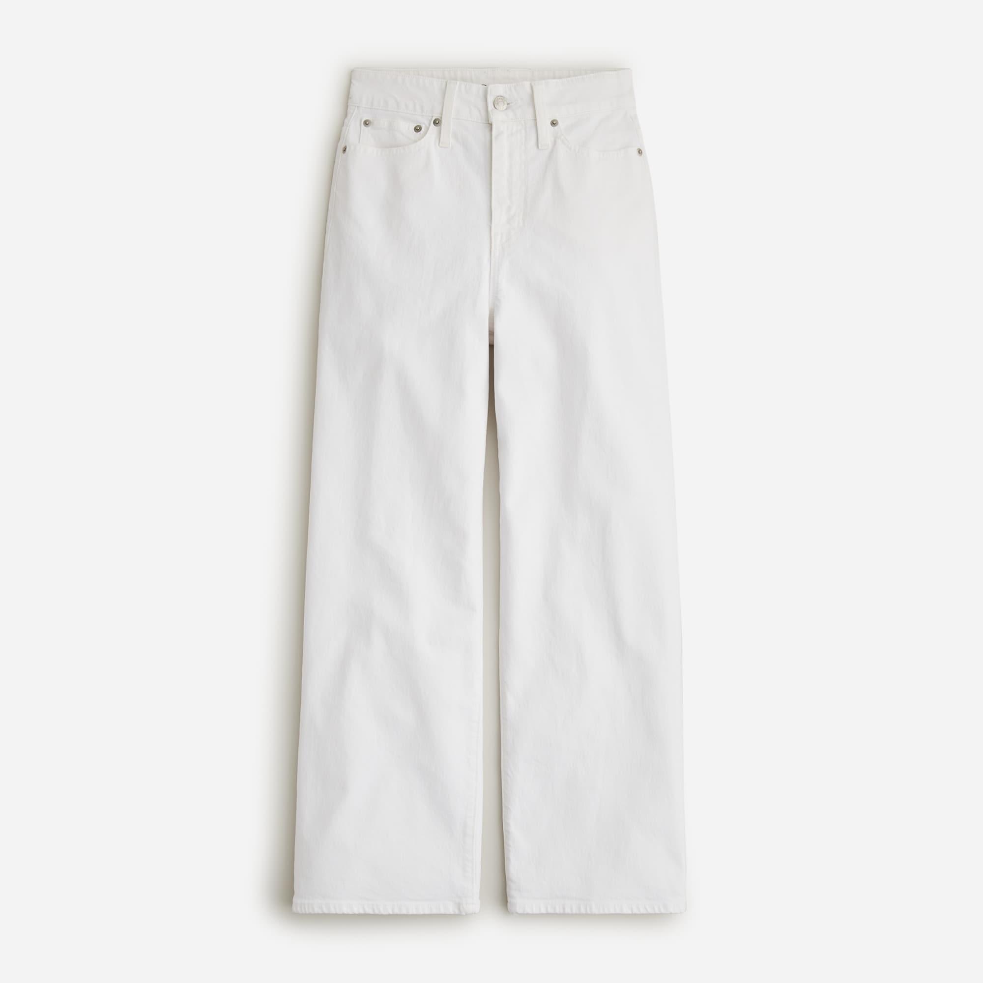 Curvy slim wide-leg jean in white Product Image