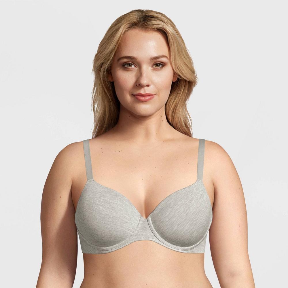 Beauty by Bali Womens 2pk T-Shirt Bra B202 - Gray Melange/Fig 40DD Product Image