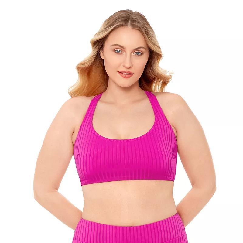 Womens S3 Swim Sculpting Ribbed Scoopneck Crossback Bralette Bikini Top, Womens Product Image