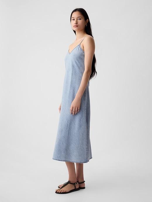 Denim Midi Slip Dress Product Image