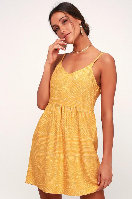 Nolan Mustard Yellow Print Dress product image