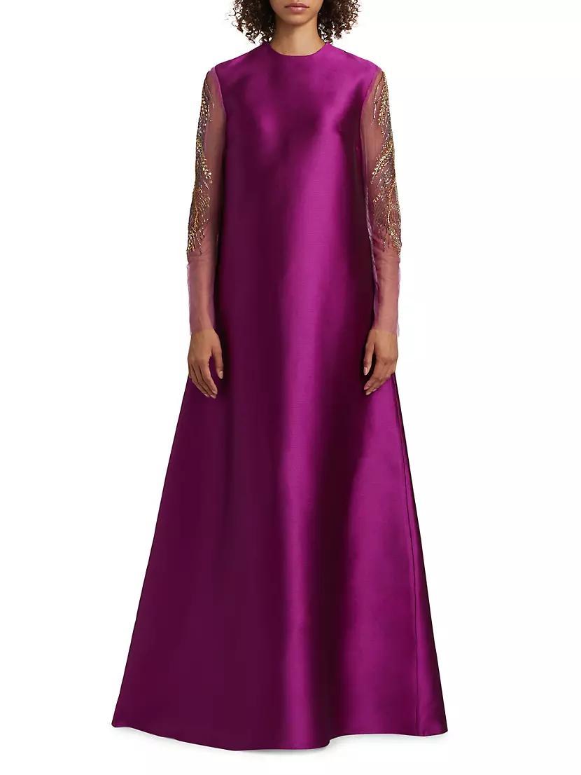 Embellished Sleeve A-Line Gown Product Image