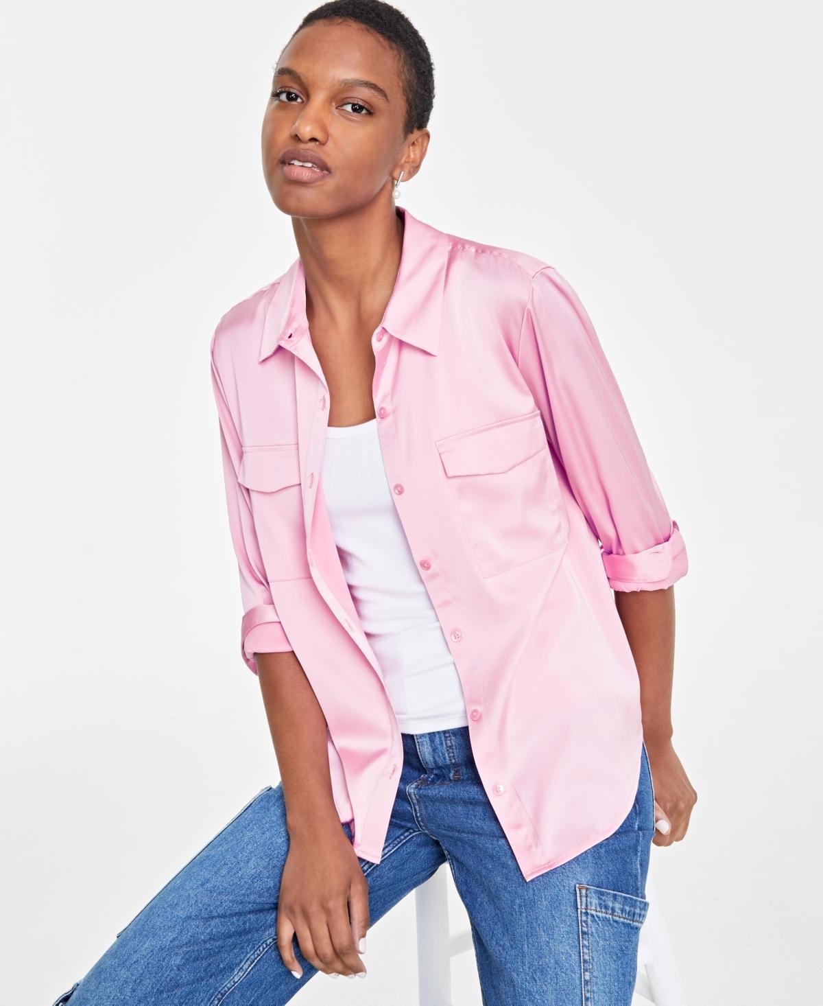 On 34th Womens Button-Front Long-Sleeve Utility Shirt, Created for Macys Product Image