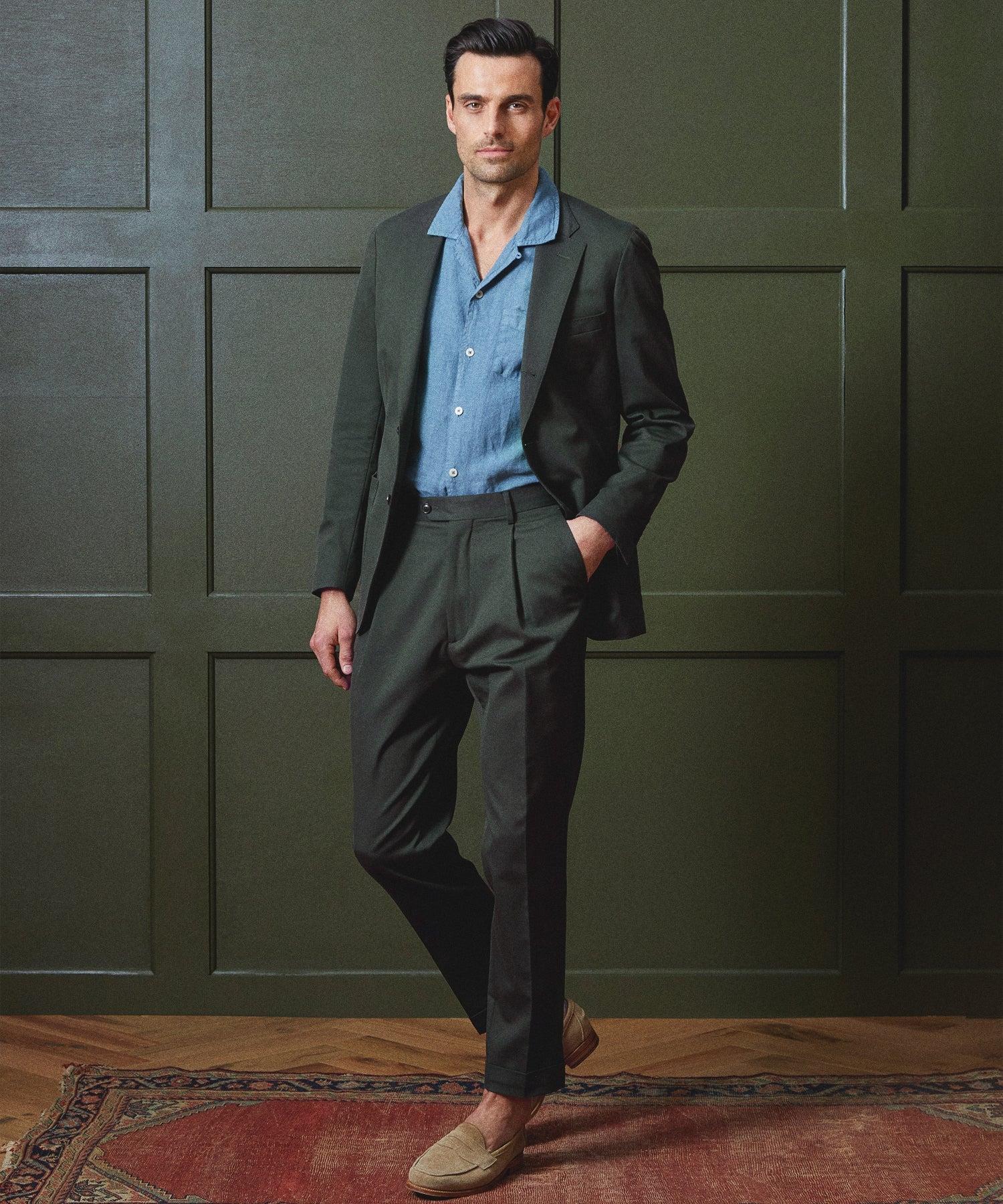 Wool Cotton Madison Suit in Olive Product Image