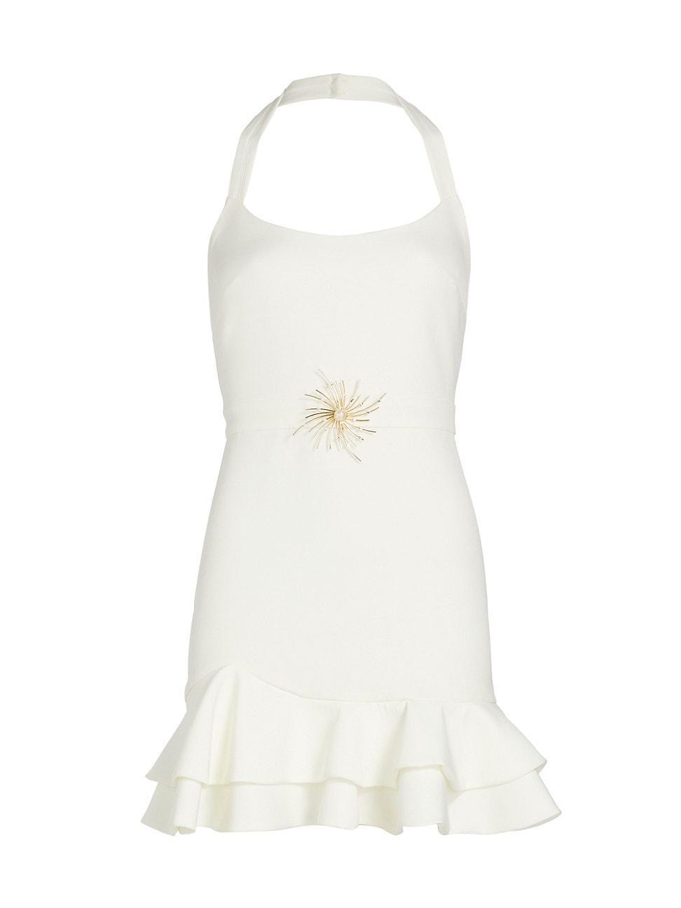 Womens Soleil Beaded Halter Minidress Product Image