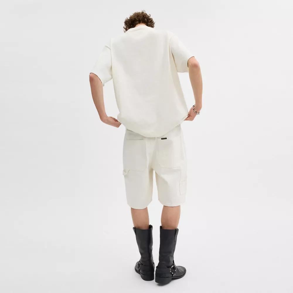 White Denim Shorts In Organic Cotton Product Image