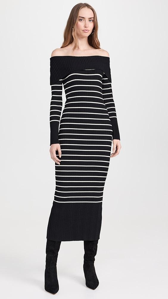 endless rose Off Shoulder Fold Striped Maxi Dress | Shopbop Product Image