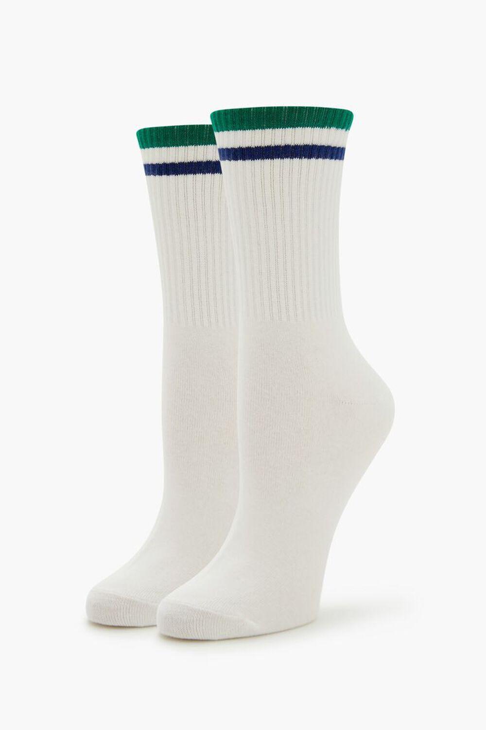 Varsity-Striped Crew Socks | Forever 21 Product Image