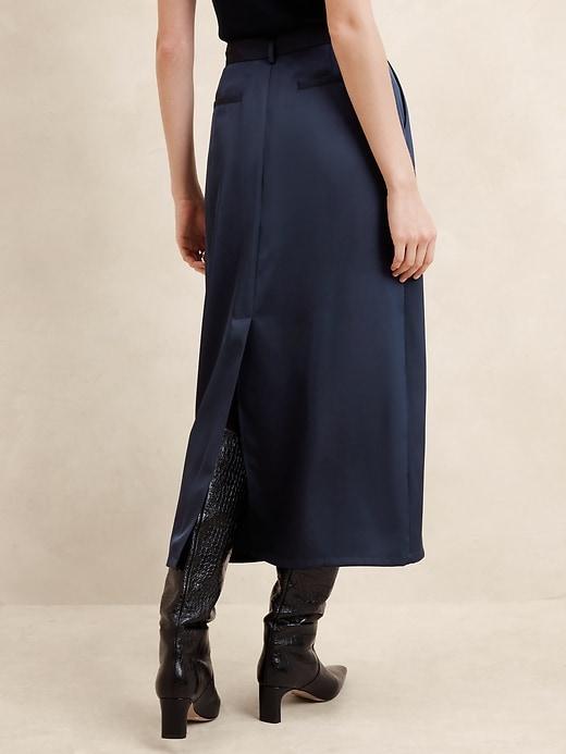 Satin Column Maxi Skirt Product Image