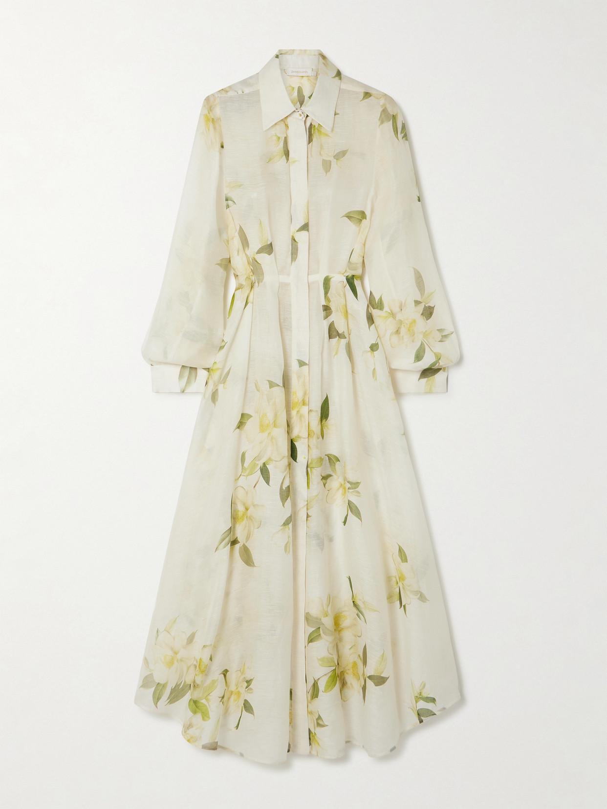 ZIMMERMANN Harmony Floral Shirtdress In Ivory Magnolia Product Image