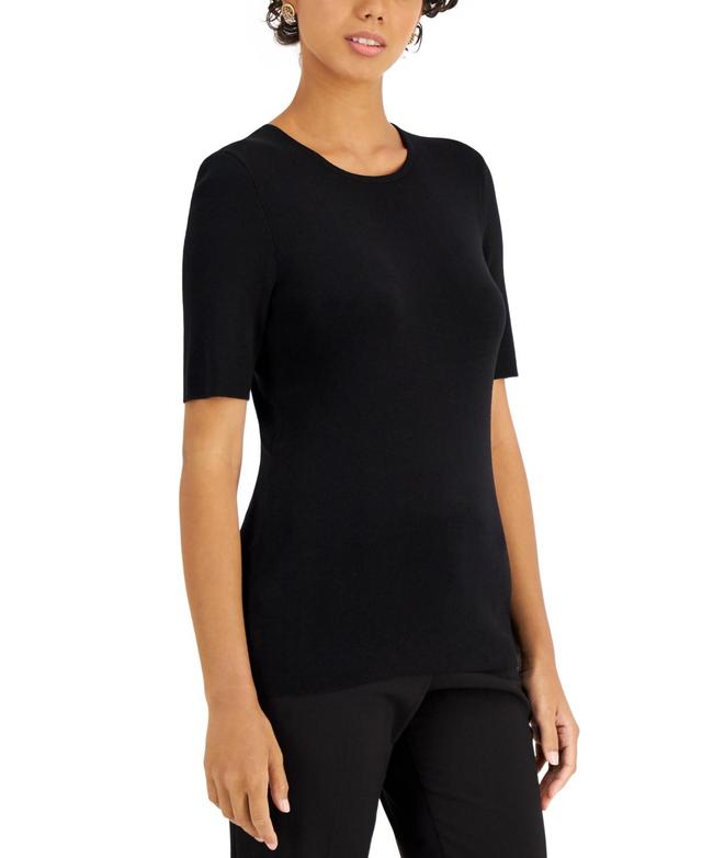 Tahari Asl Womens Short-Sleeve Crewneck T-Shirt Sweater Product Image