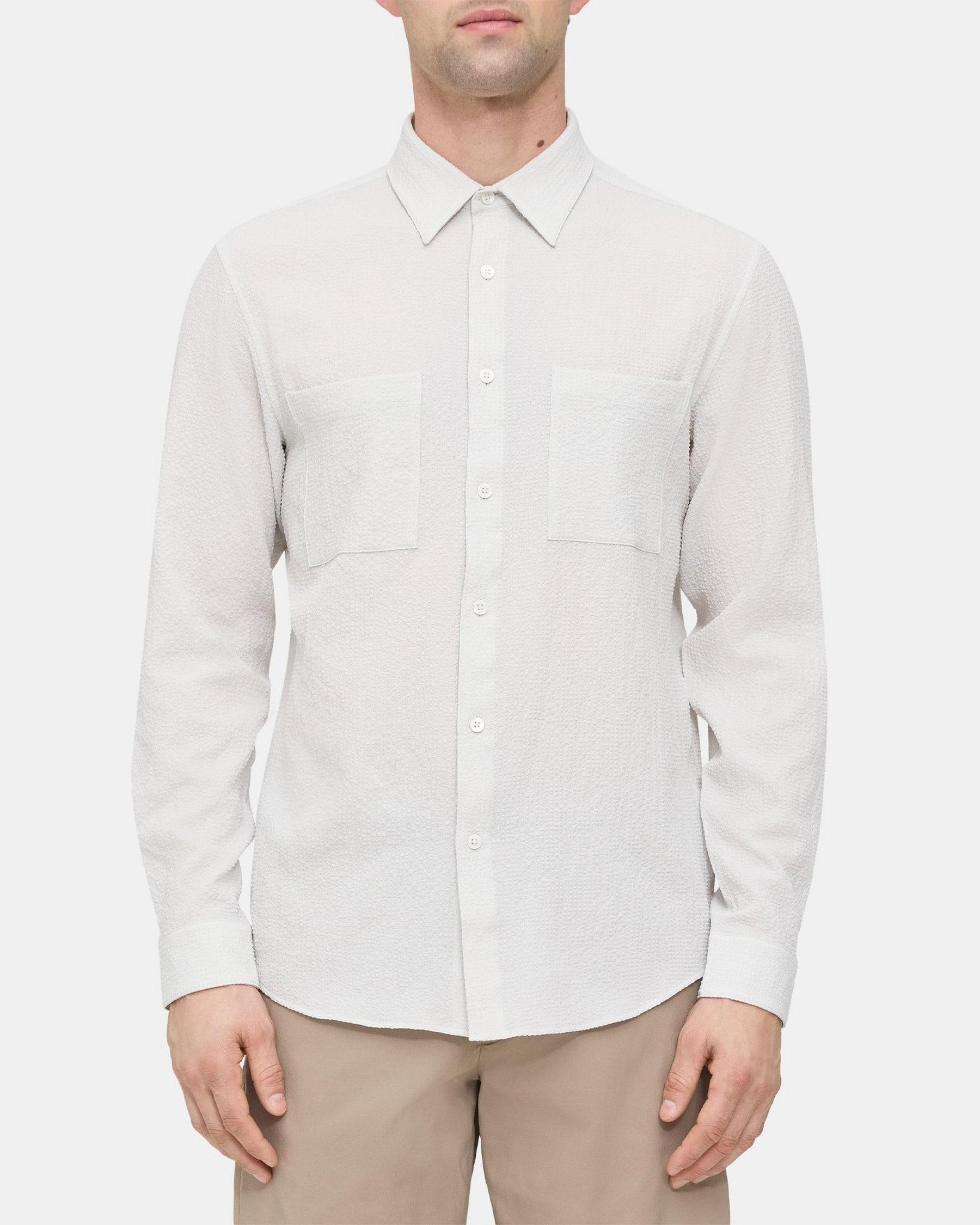 Standard-Fit Shirt in Gingham Seersucker Product Image