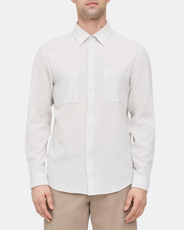 Standard-Fit Shirt in Gingham Seersucker Product Image