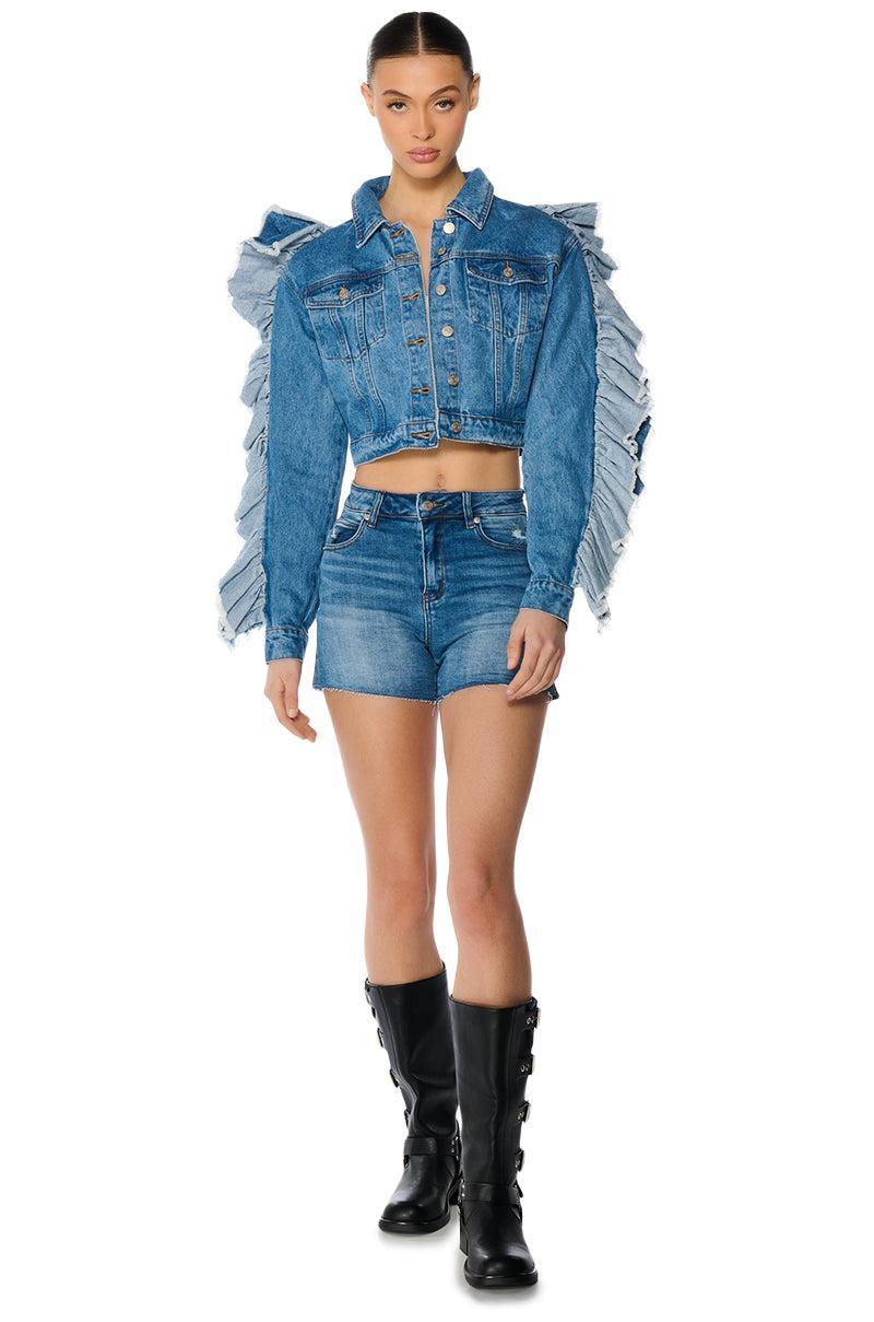 YOUR FAVORITE WHISKERED DENIM SHORT Product Image