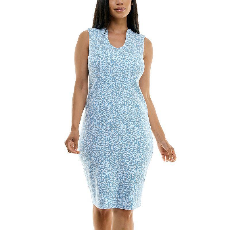 Womens Nina Leonard U-Neck Midi Sheath Dress Product Image