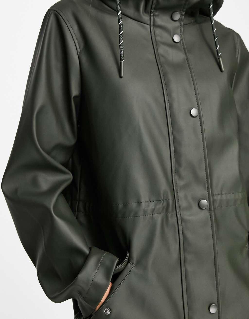 Vero Moda hooded rain jacket in black  Product Image