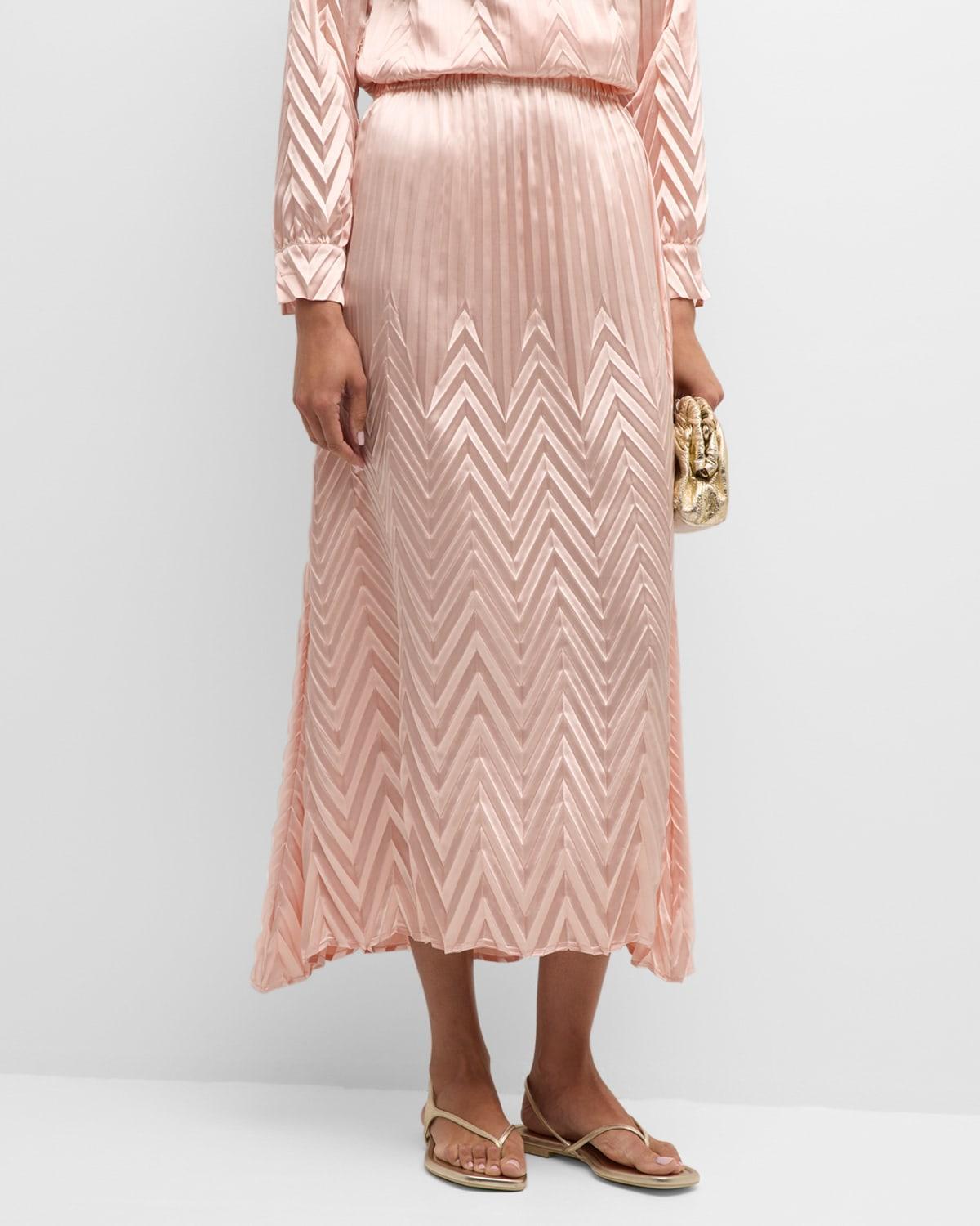 Womens Textured Chevron A-Line Maxi Skirt Product Image