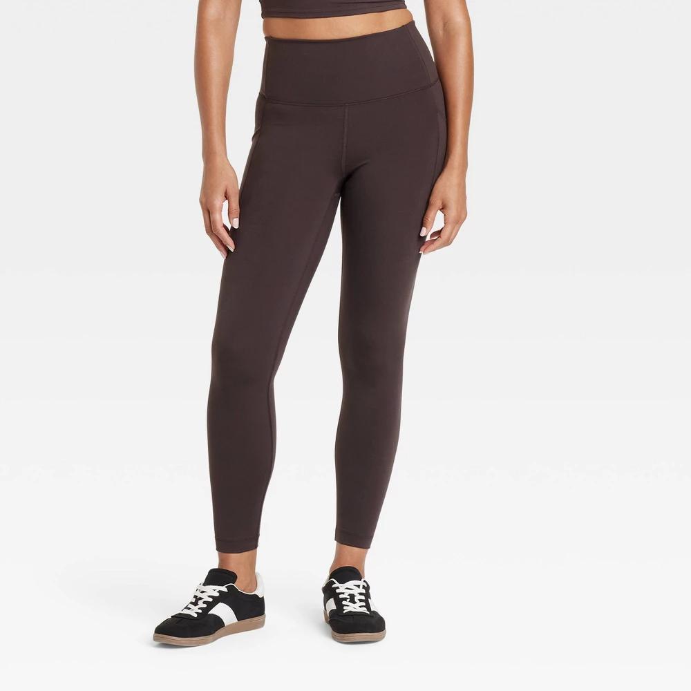 Womens Dynamic Flex High-Rise Pocketed 7/8 Leggings - All In Motion Dark Brown M Product Image