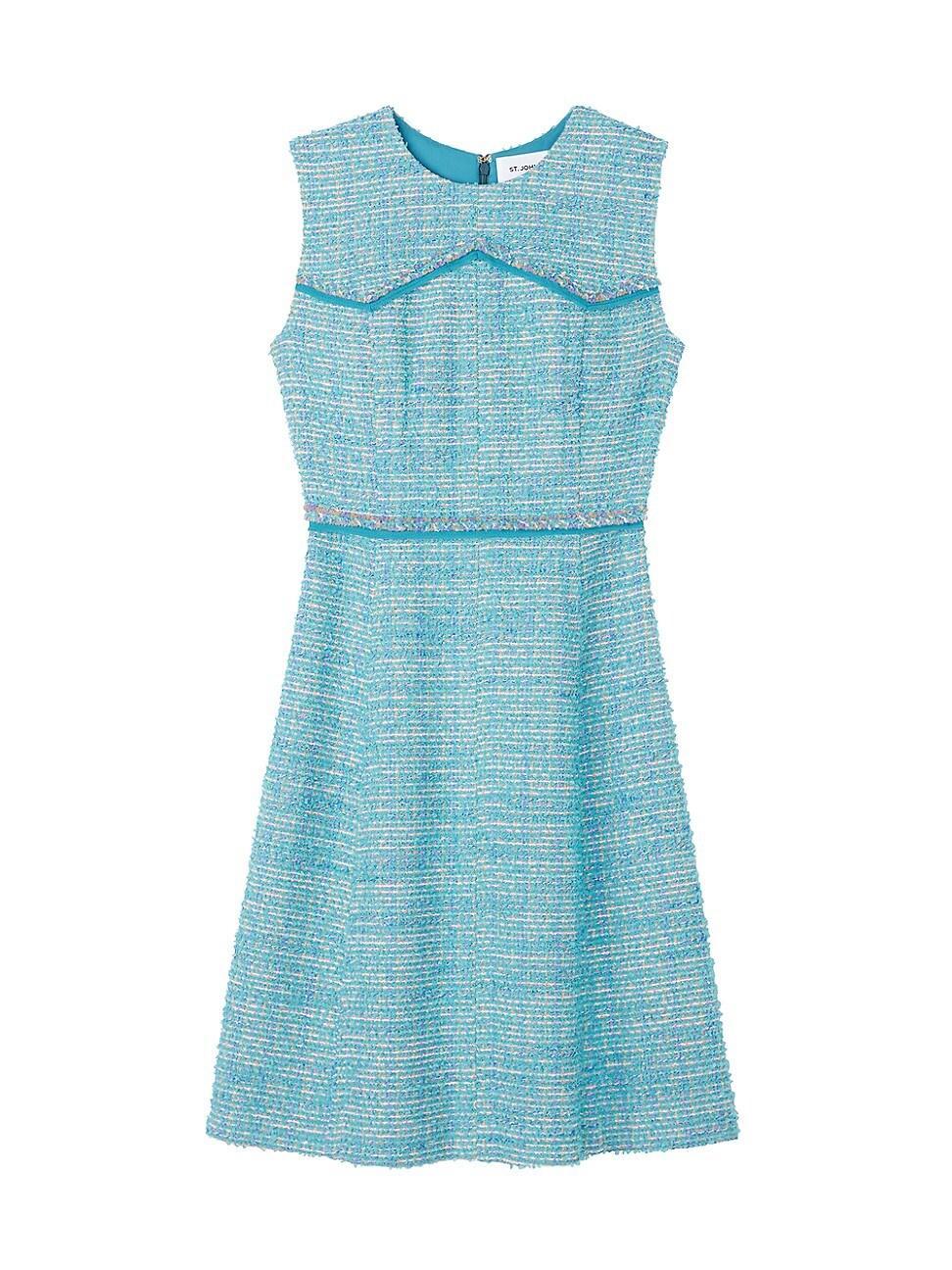 St. John Collection Light Textured Eyelash Tweed A-Line Dress Product Image