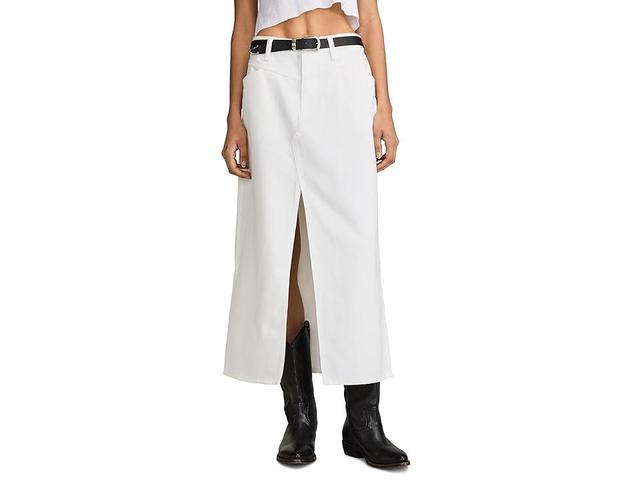 Lucky Brand Denim Maxi Skirt With Slit - Womens Clothing Outerwear Jean Denim Jackets Product Image