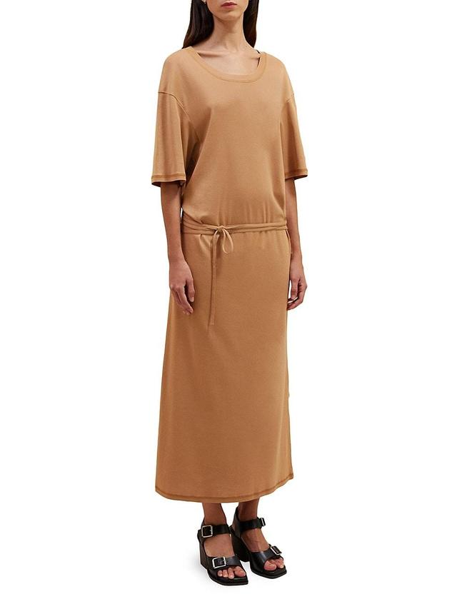 Womens Belted Cotton T-Shirt Dress Product Image