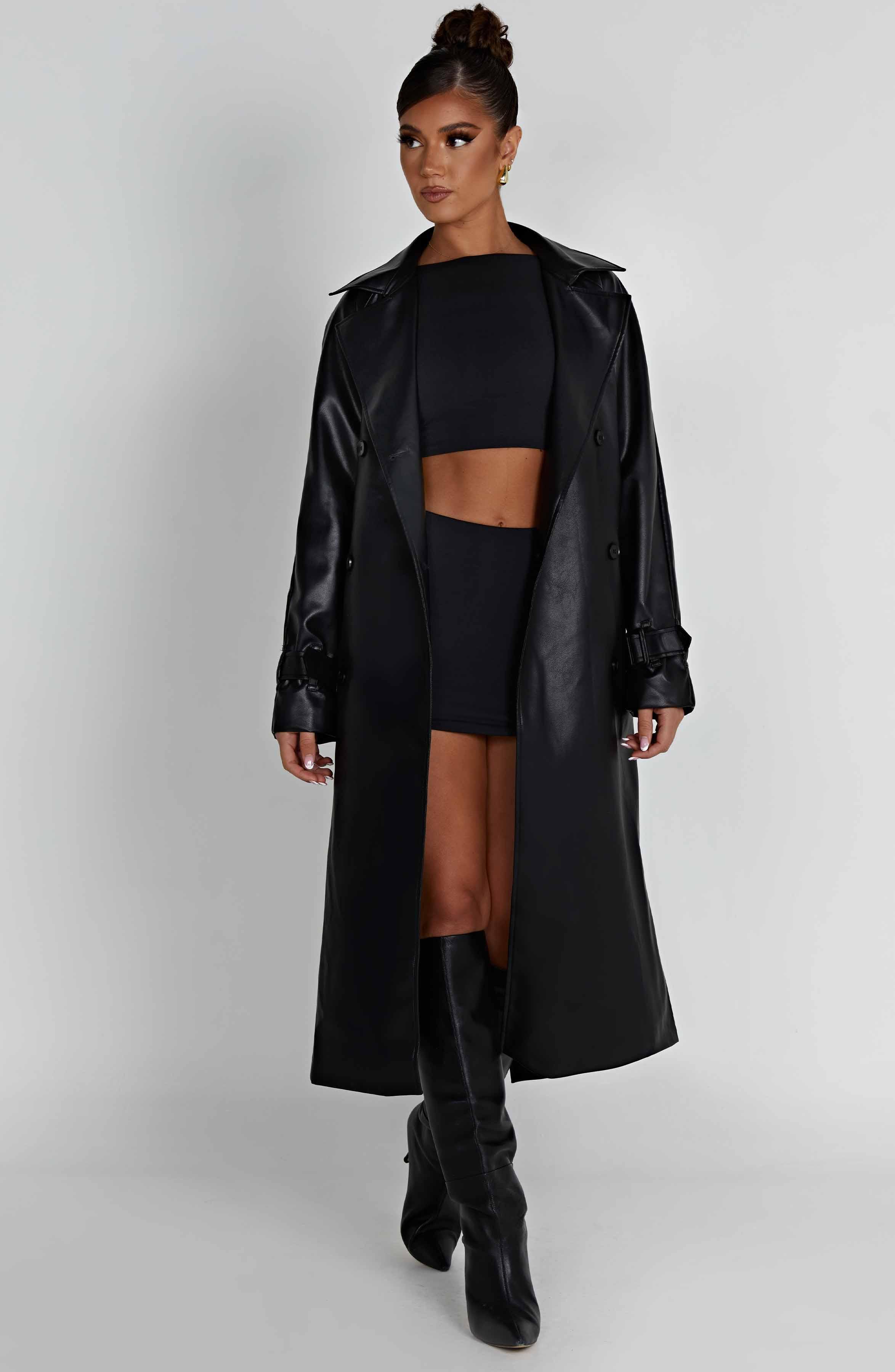 Chi Trench Coat - Black Product Image