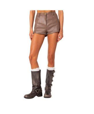 Womens Martine high rise faux leather shorts Product Image