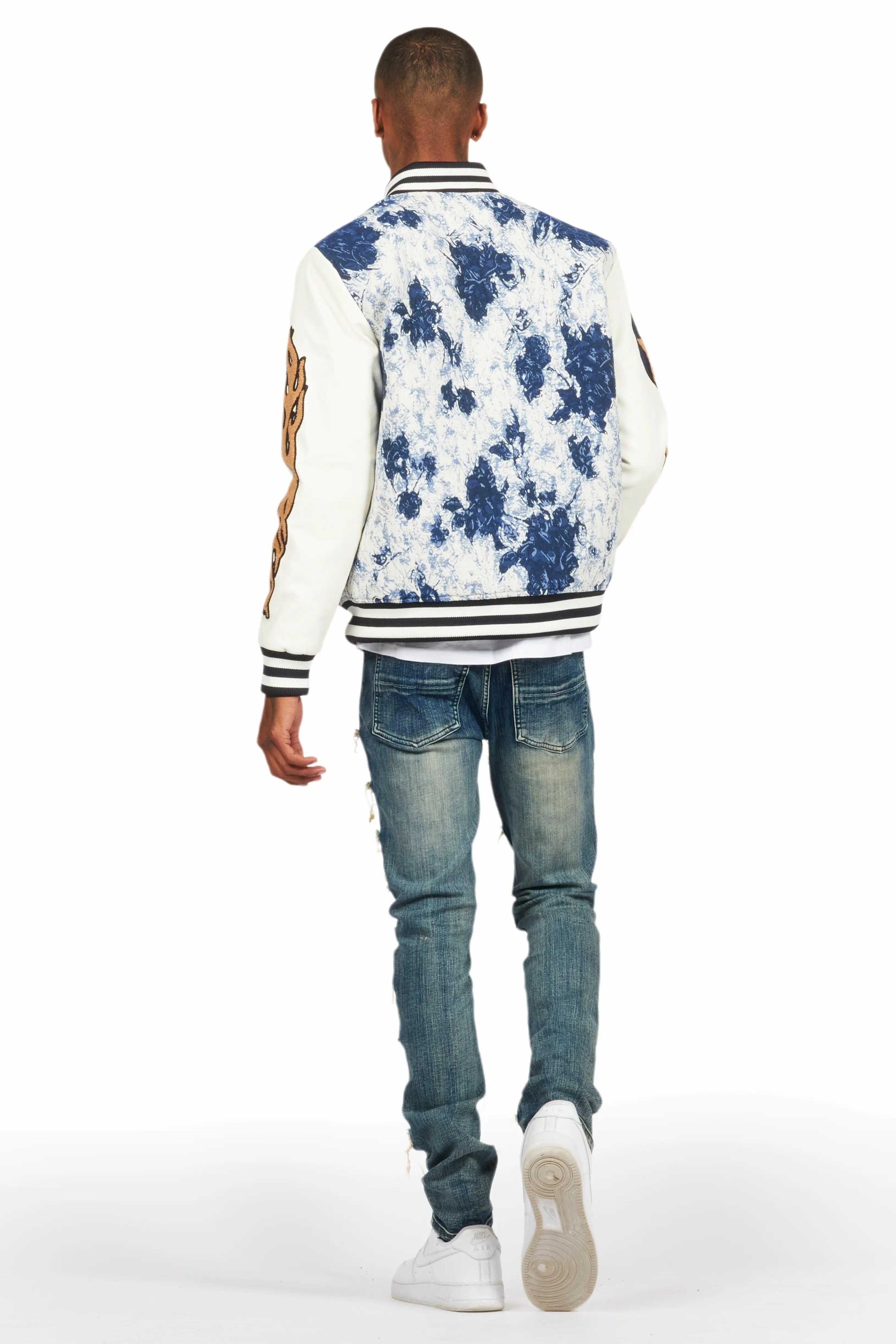 Doron Blue Tapestry Varsity Jacket Male Product Image