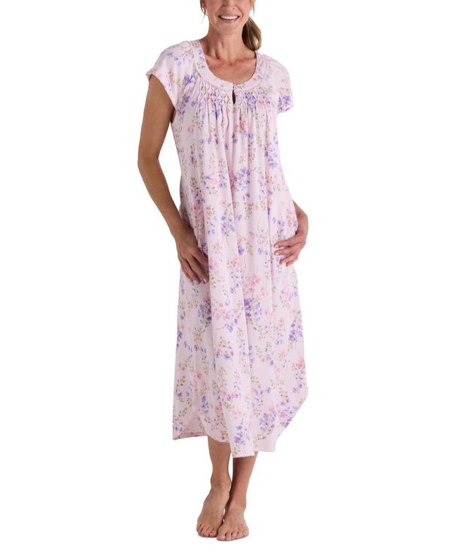 Miss Elaine Womens Floral Short-Sleeve Nightgown Product Image