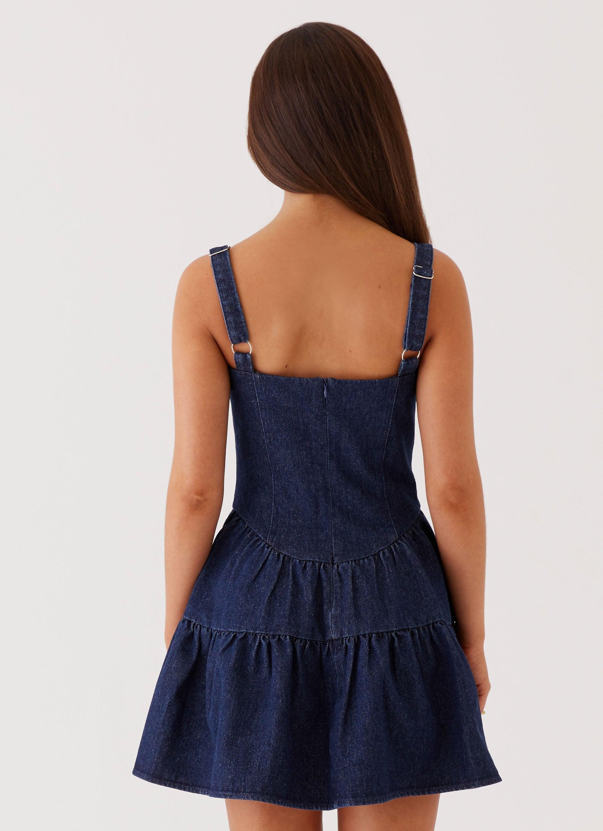 Lucie Denim Mini Dress - Indigo Product Image