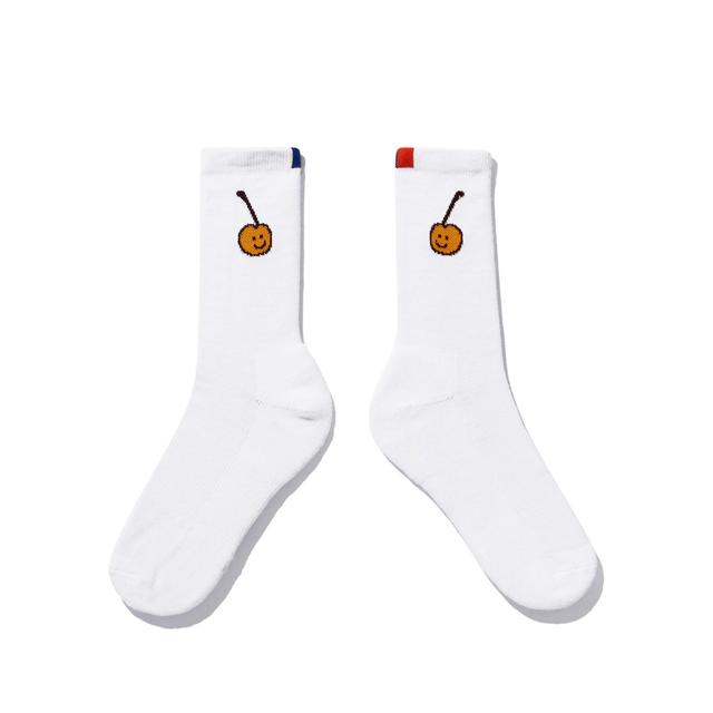 The Women's Cherry Sock - White Female Product Image