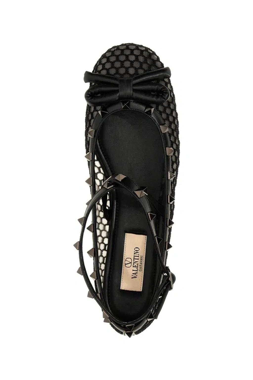 Black Rockstud Ballet Flats Product Image