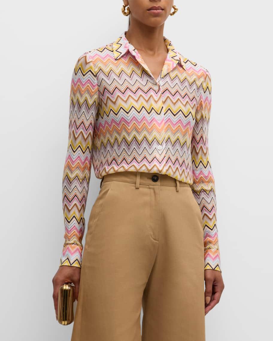 Chevron Long-Sleeve Button-Down Shirt Product Image