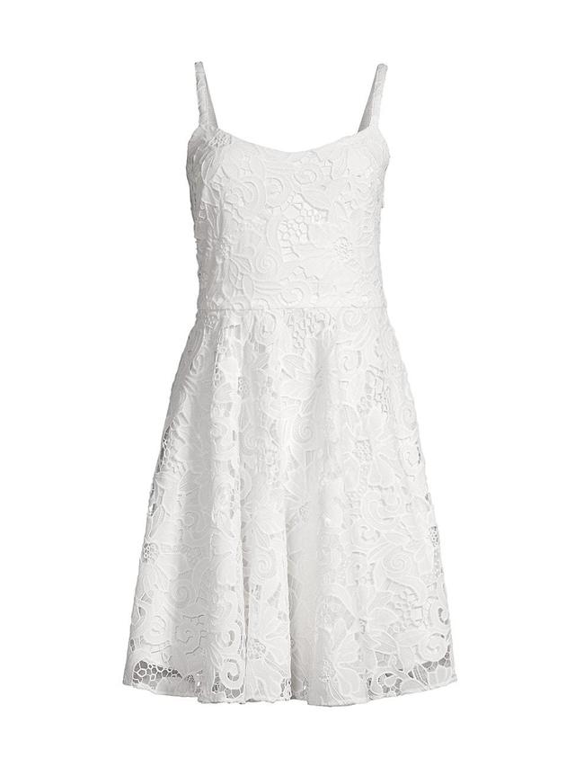 Womens Fit-And-Flare Lace Minidress Product Image