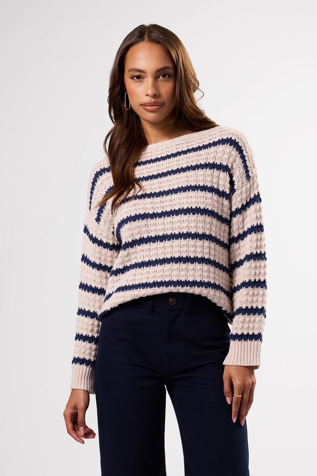 Stripe Novelty Sweater - Oat Navy Stripe Product Image