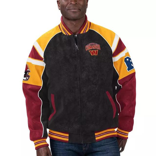 Mens G-III Sports by Carl Banks Black Washington Commanders Faux Suede Raglan Full-Zip Varsity Jacket Product Image