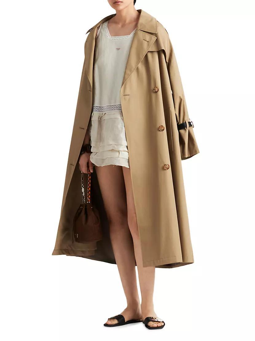 Double-Breasted Cotton Twill Trench Coat Product Image