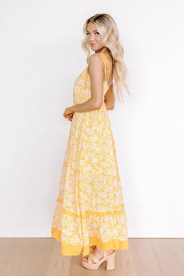 Boho Beauty Floral Maxi Dress in Marigold Product Image