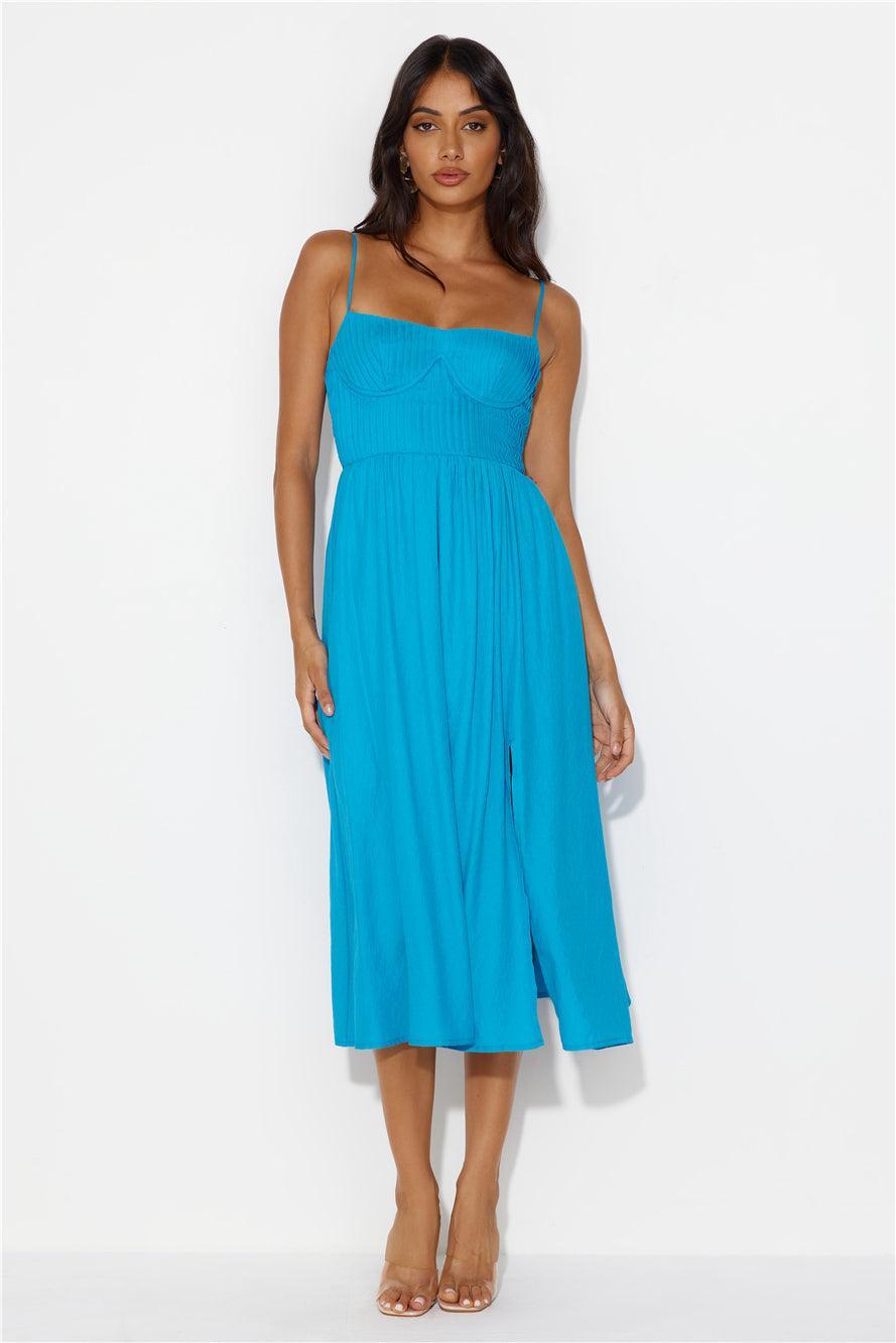 Channeling Moods Midi Dress Blue Product Image