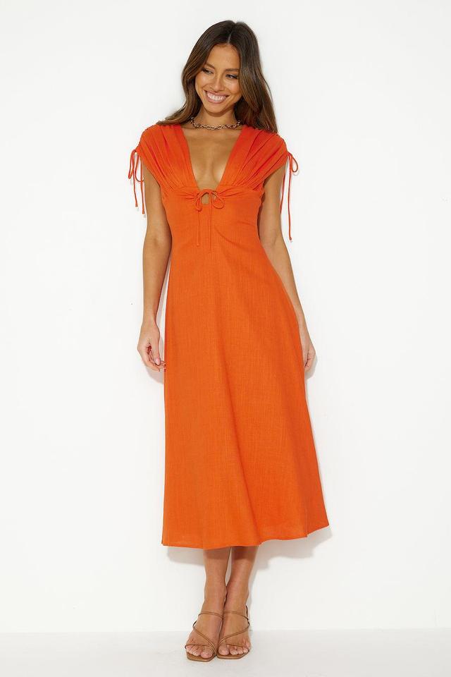 Dreamy Brunch Midi Dress Tangerine Product Image