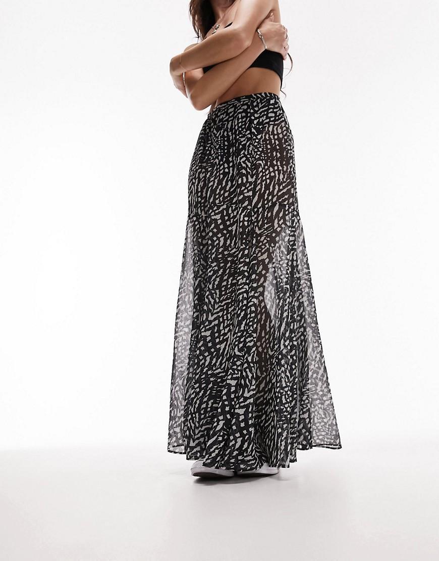 Topshop printed sheer maxi skirt Product Image