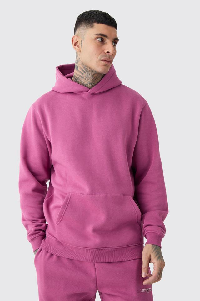 Mens Pink Tall Over The Head Basic Hoodie, Pink Product Image